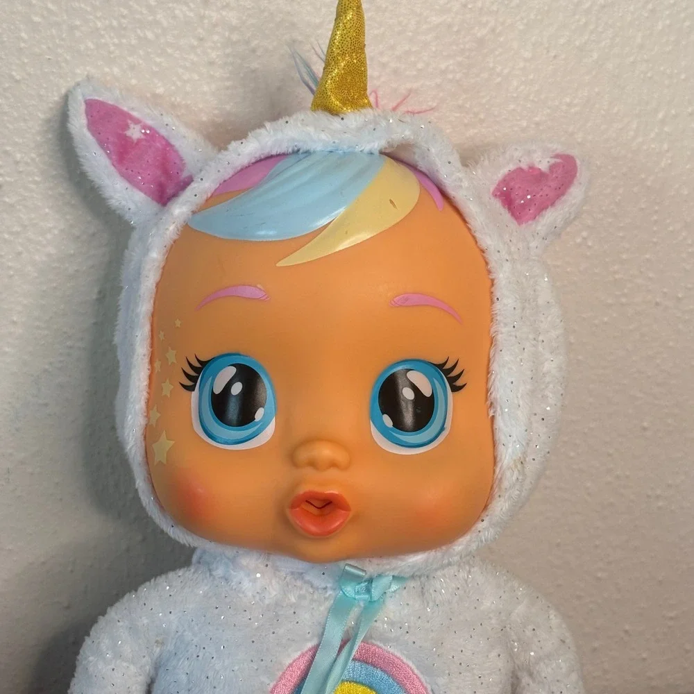 Cry Babies Dreamy Unicorn Doll Kids 12 Inch Sparkly Rainbow Interactive